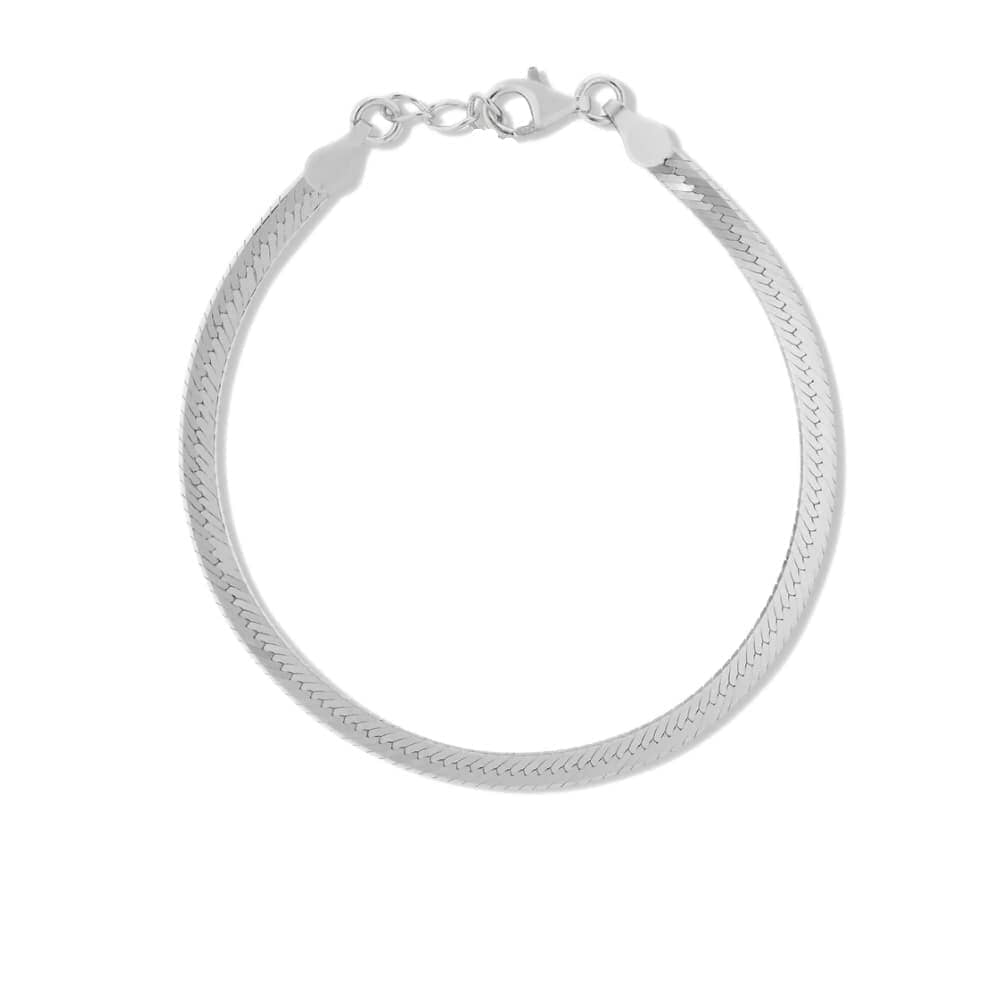 Herringbone Fußkettchen "3mm" mit 18-Karätiger Vergoldung Anklet Loanya Silber