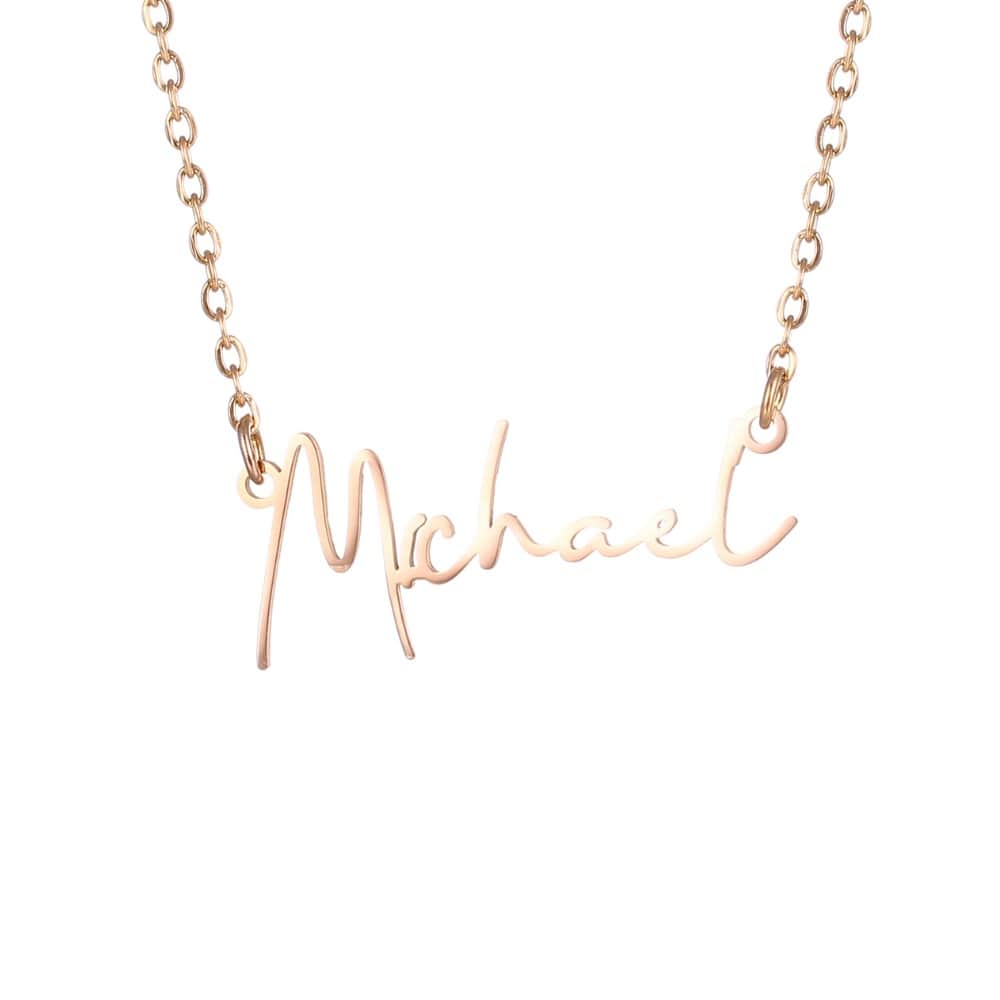 Namenskette im Signaturstil Necklaces Loanya Roségold 40 cm