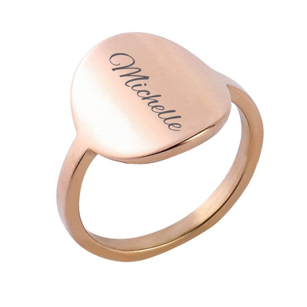 Siegelring mit Namen Rings Loanya Roségold 6