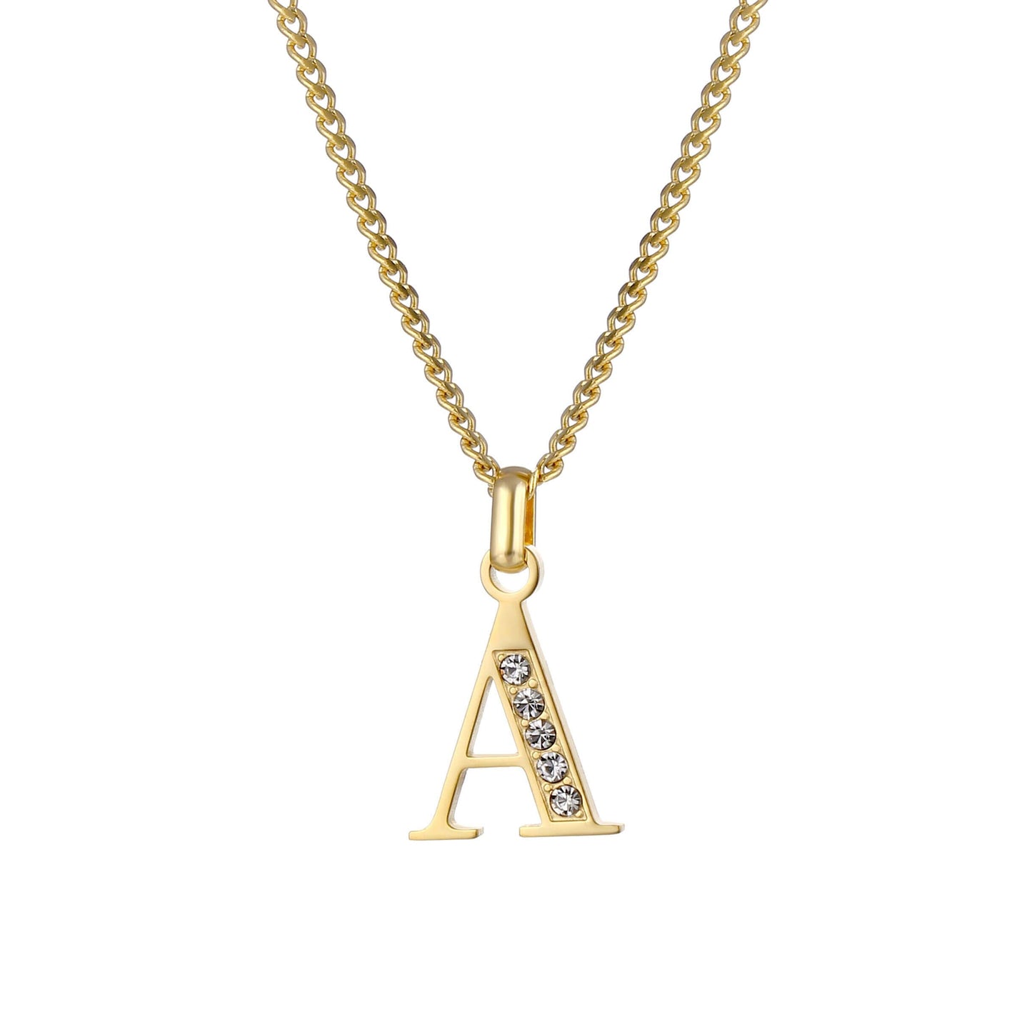 LOANYA Buchstaben Kette mit Zirkoniasteinen Necklaces Loanya A 35