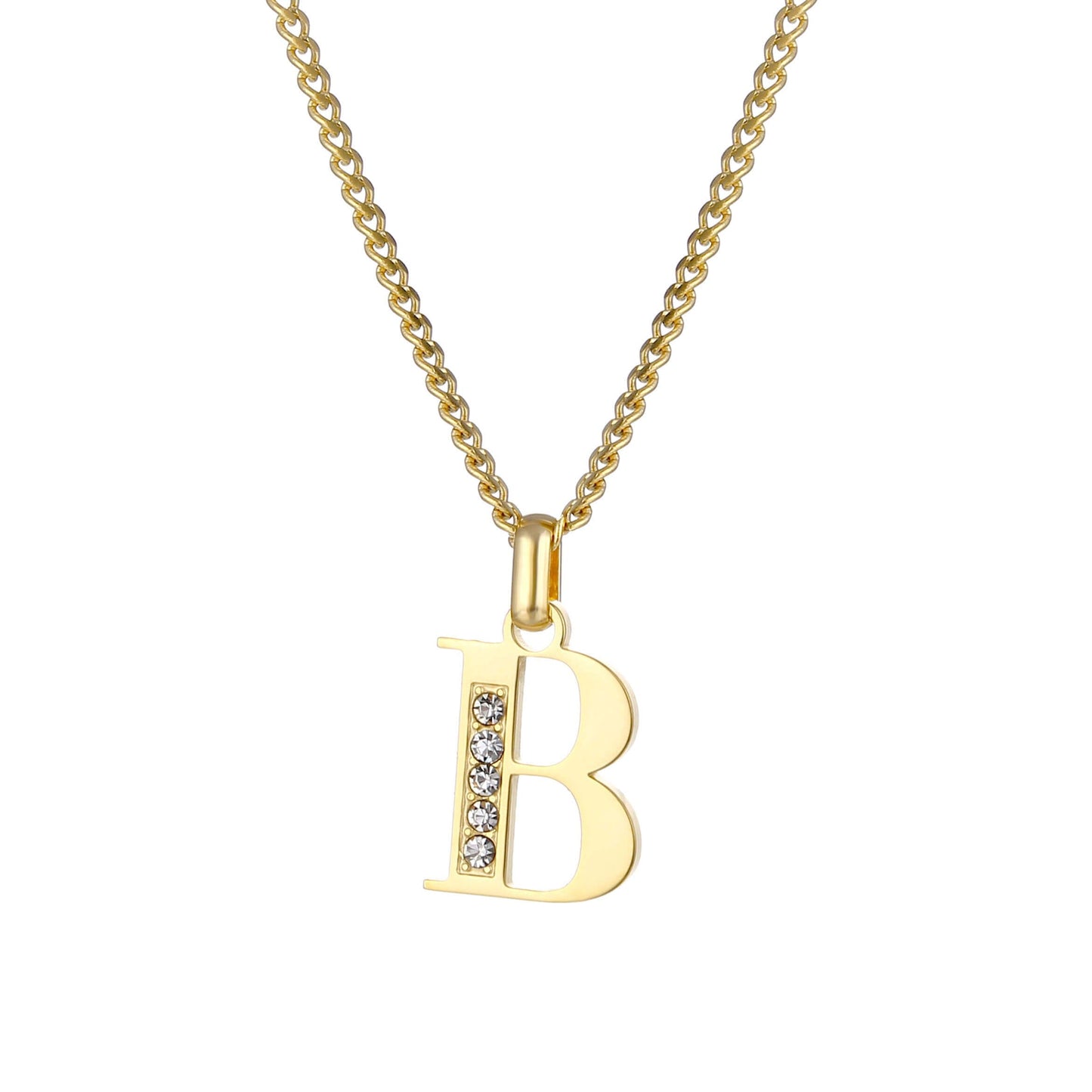 LOANYA Buchstaben Kette mit Zirkoniasteinen Necklaces Loanya B 35