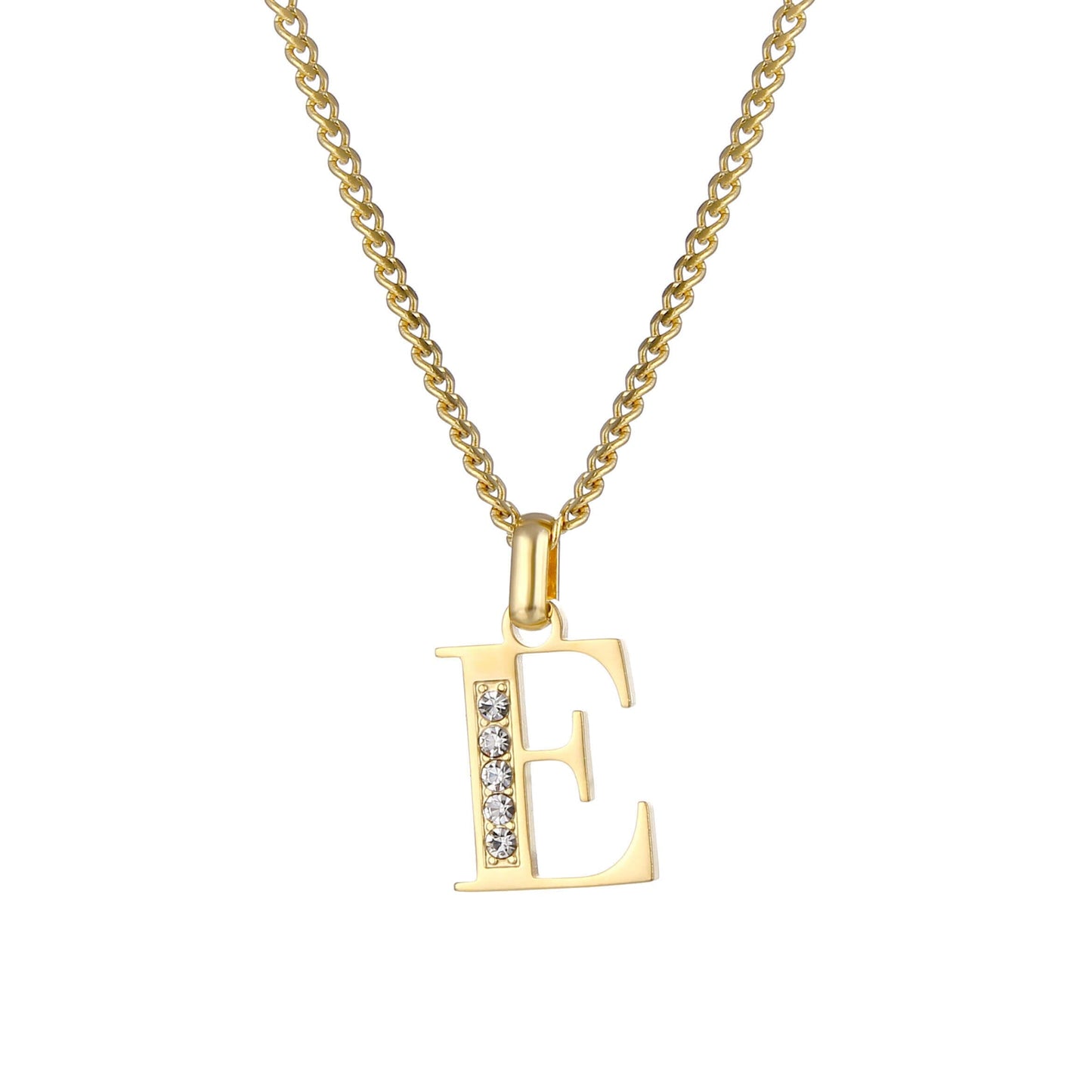 LOANYA Buchstaben Kette mit Zirkoniasteinen Necklaces Loanya E 35
