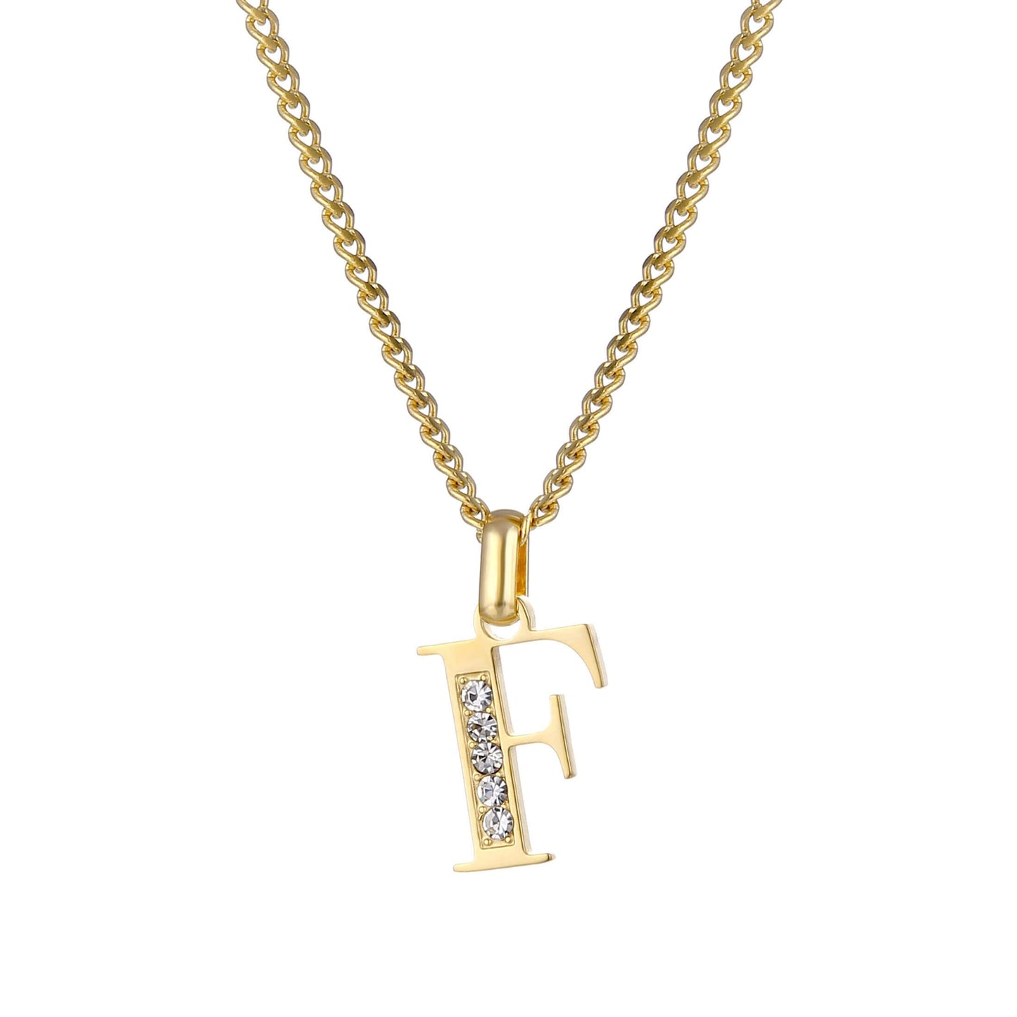 LOANYA Buchstaben Kette mit Zirkoniasteinen Necklaces Loanya F 35