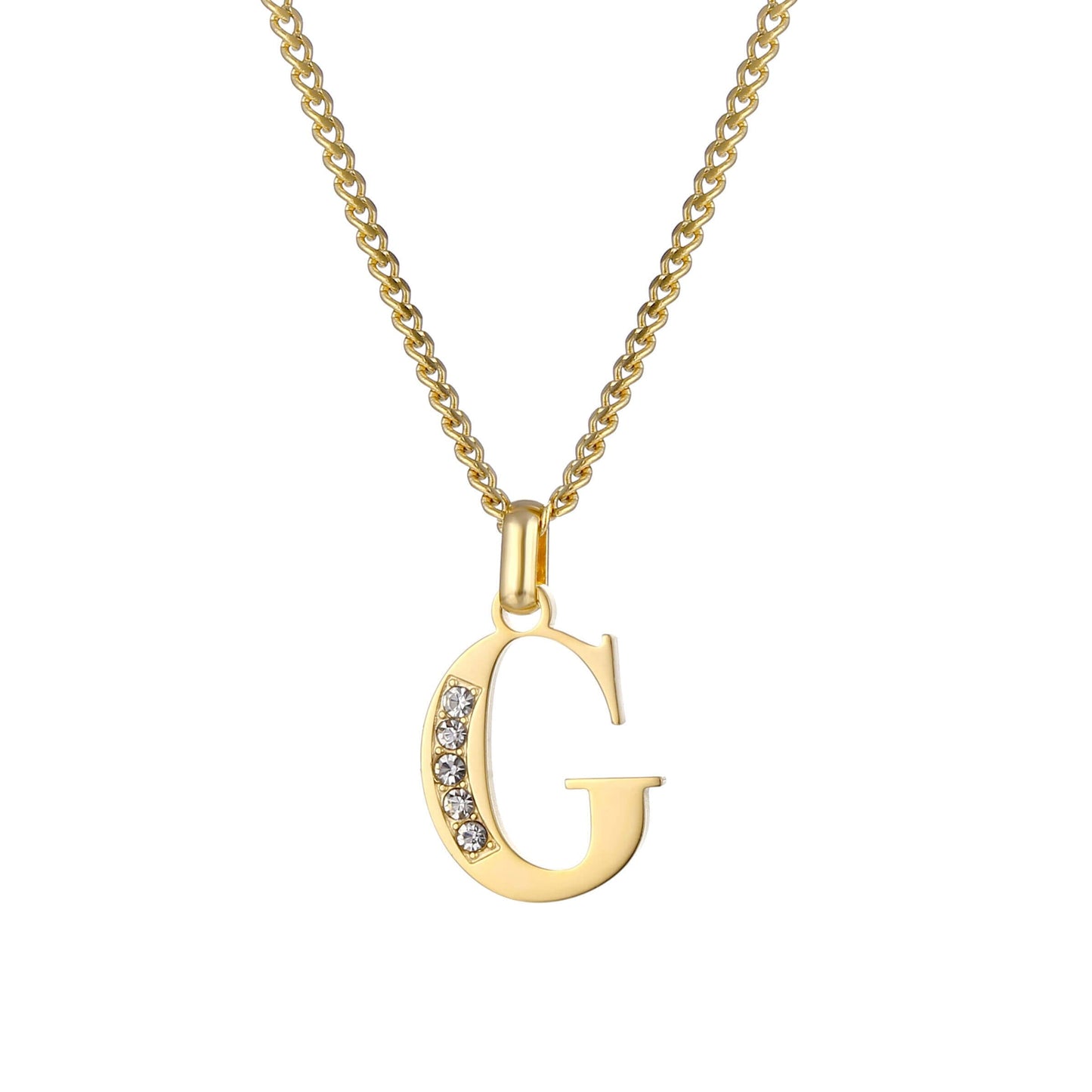 LOANYA Buchstaben Kette mit Zirkoniasteinen Necklaces Loanya G 35