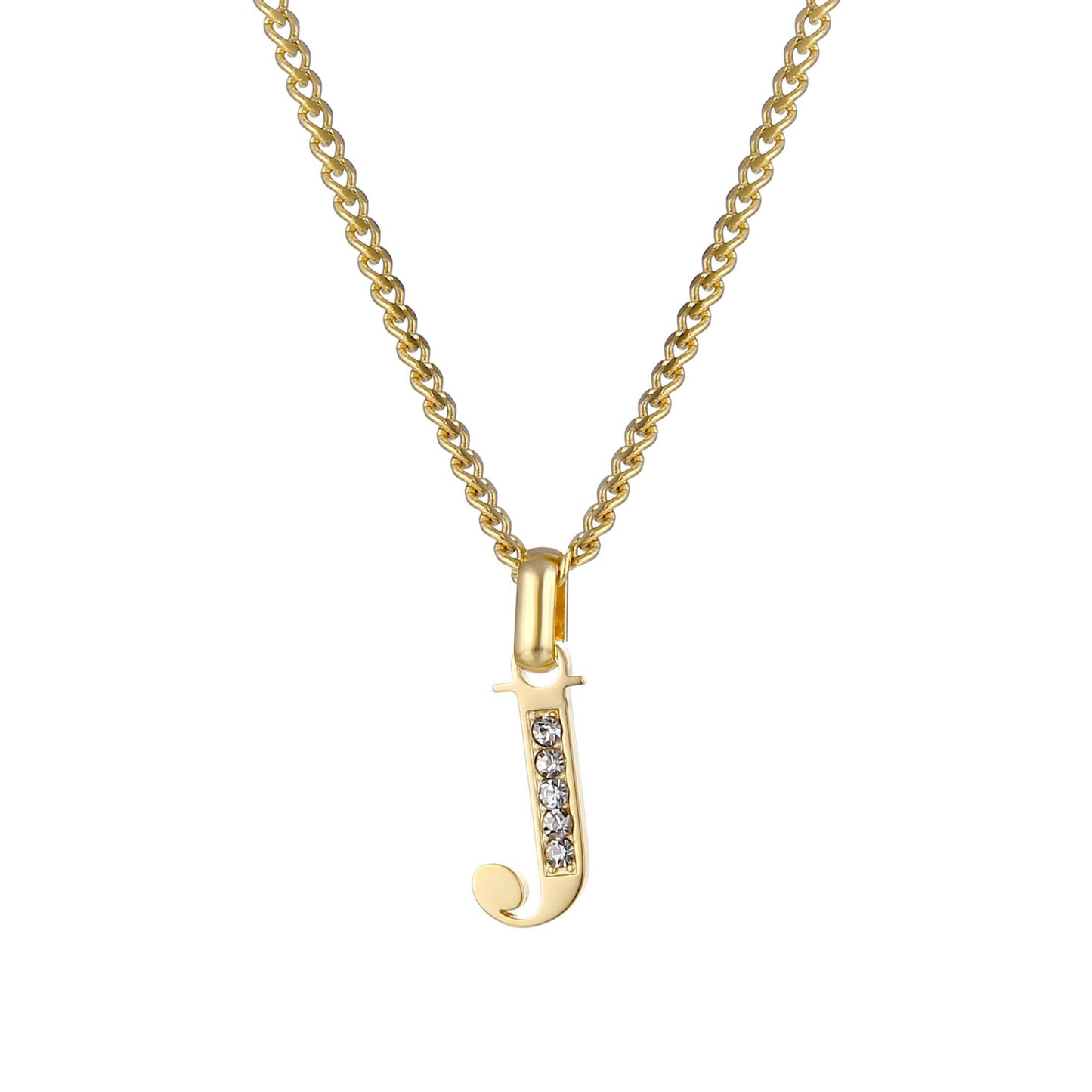 LOANYA Buchstaben Kette mit Zirkoniasteinen Necklaces Loanya J 35