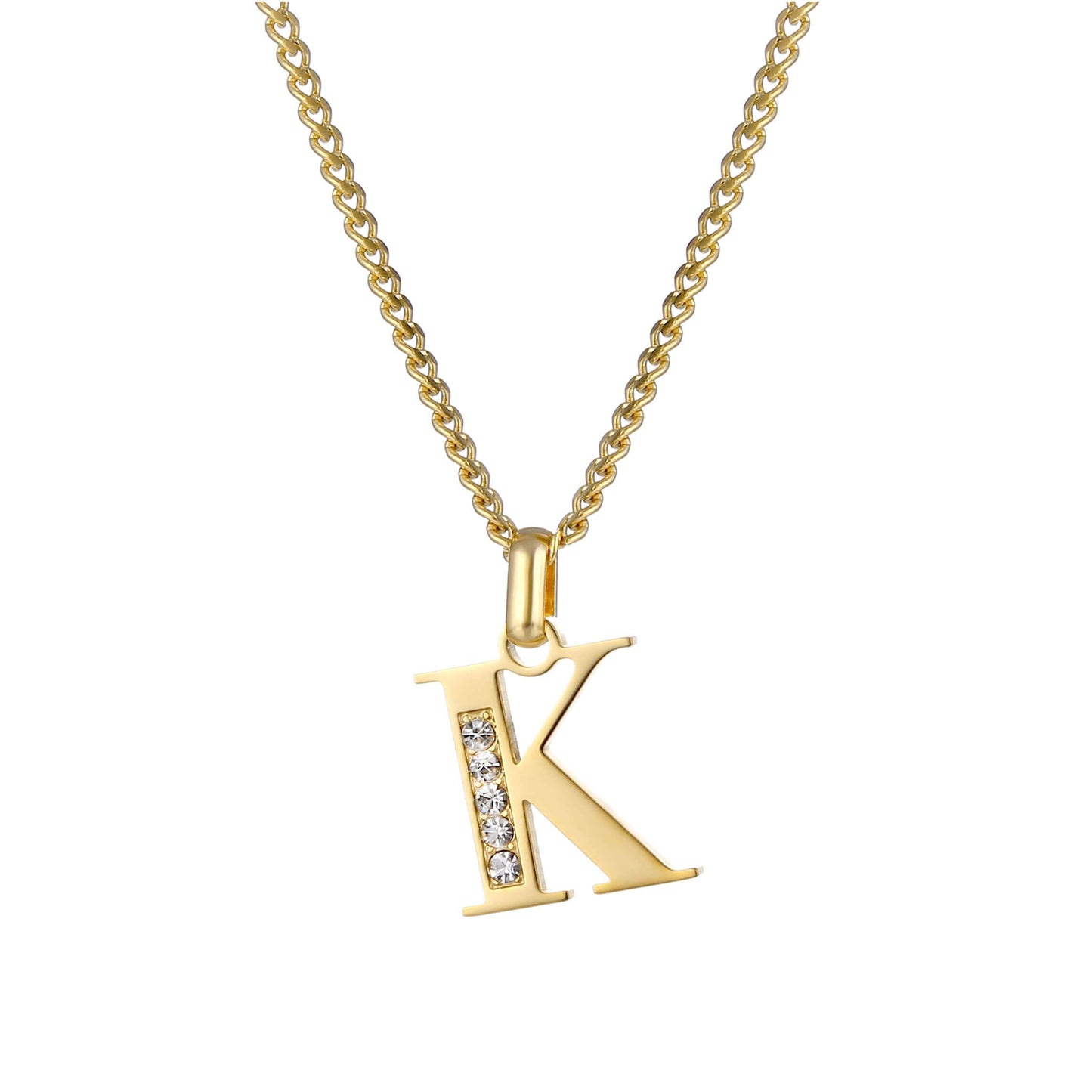 LOANYA Buchstaben Kette mit Zirkoniasteinen Necklaces Loanya K 35