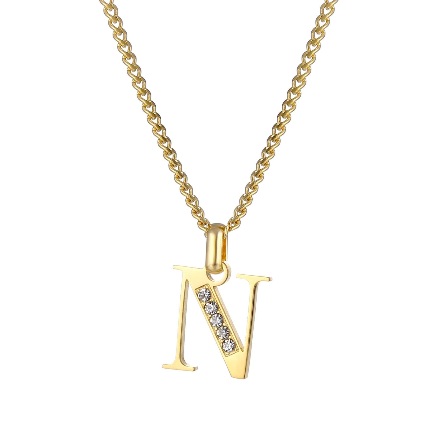 LOANYA Buchstaben Kette mit Zirkoniasteinen Necklaces Loanya N 35