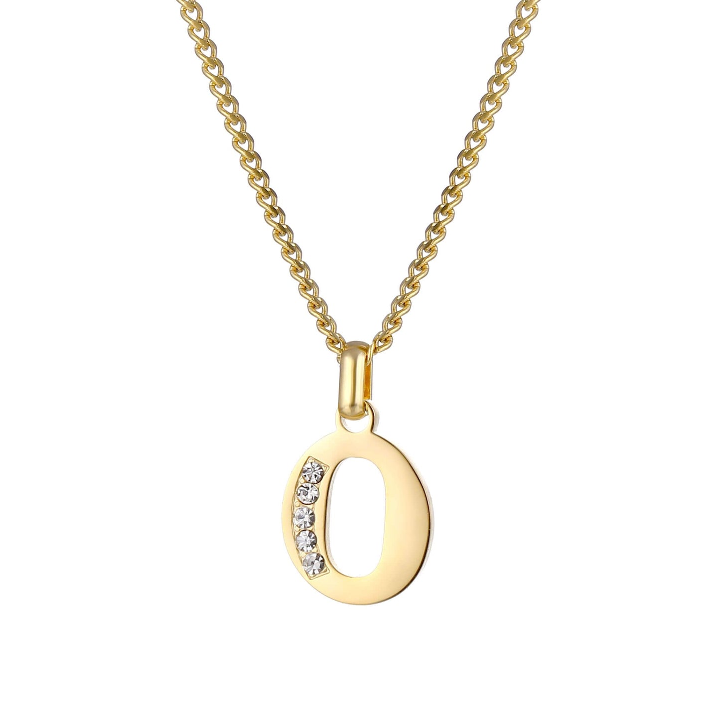 LOANYA Buchstaben Kette mit Zirkoniasteinen Necklaces Loanya O 35
