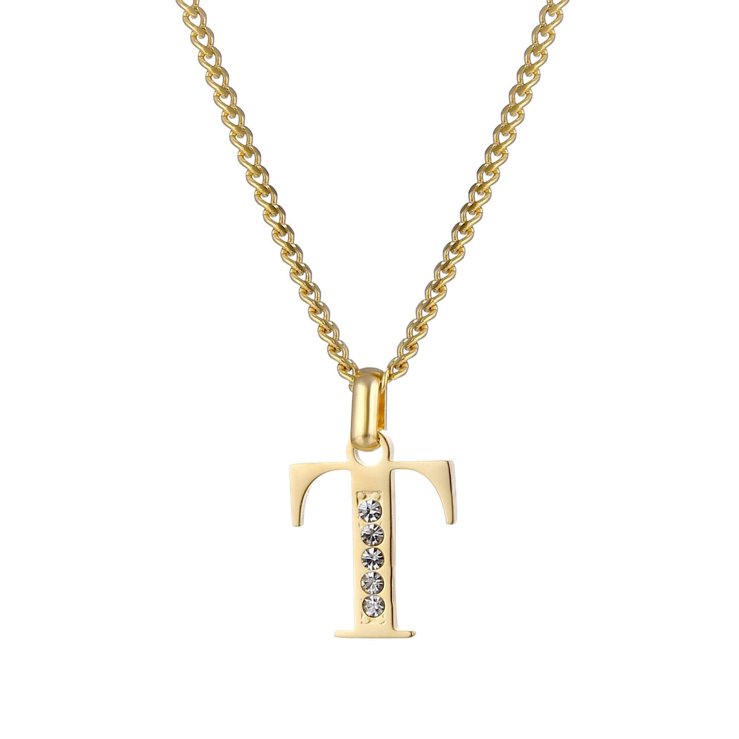 LOANYA Buchstaben Kette mit Zirkoniasteinen Necklaces Loanya T 35
