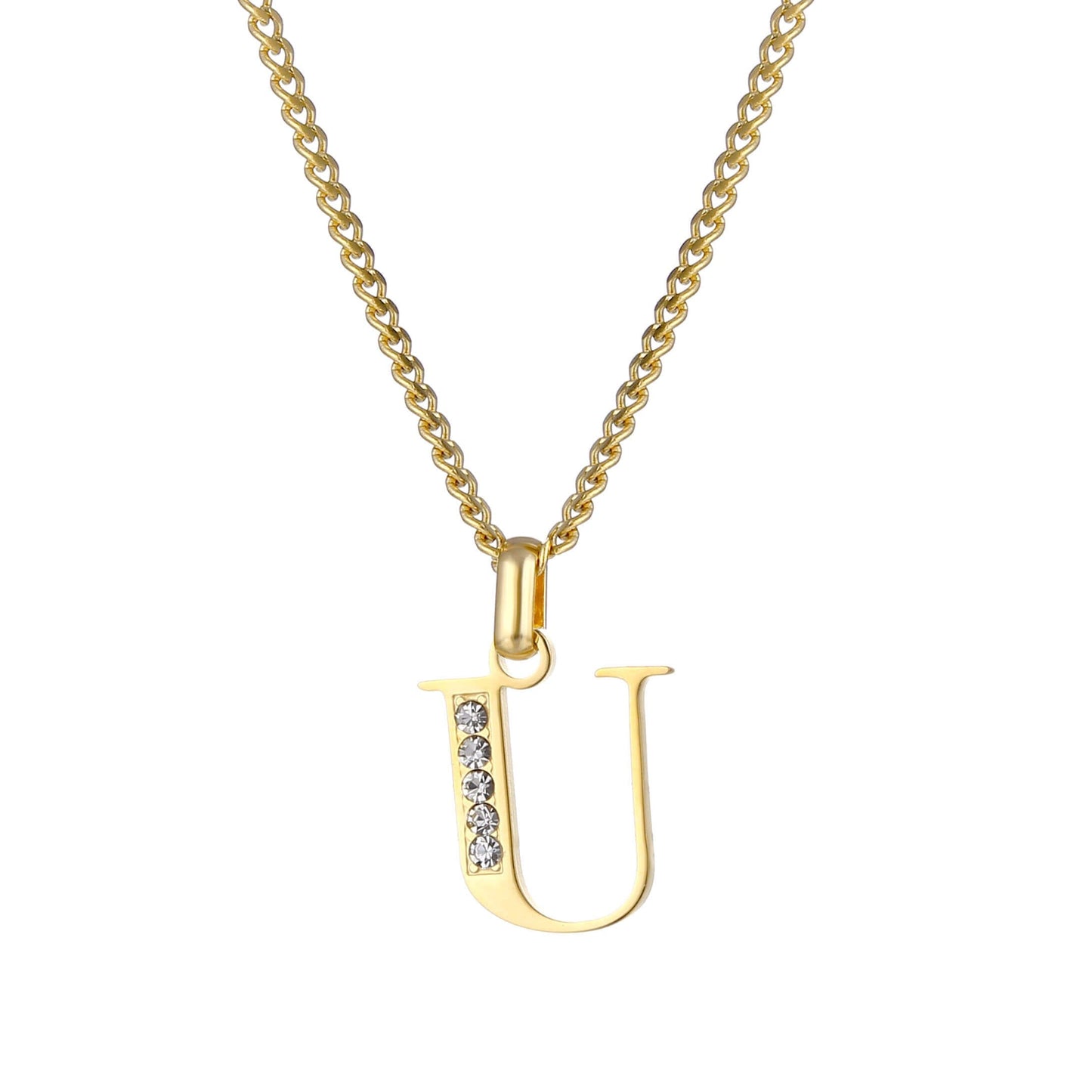 LOANYA Buchstaben Kette mit Zirkoniasteinen Necklaces Loanya U 35