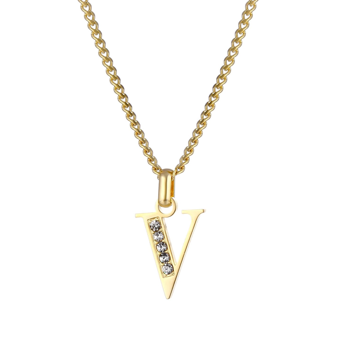 LOANYA Buchstaben Kette mit Zirkoniasteinen Necklaces Loanya V 35