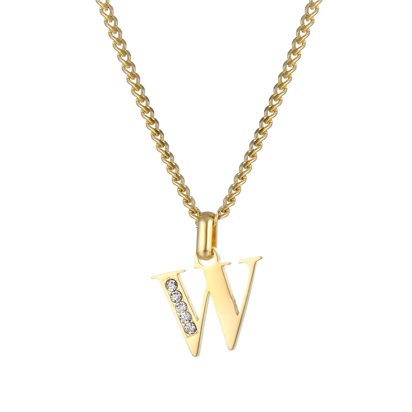 LOANYA Buchstaben Kette mit Zirkoniasteinen Necklaces Loanya W 35