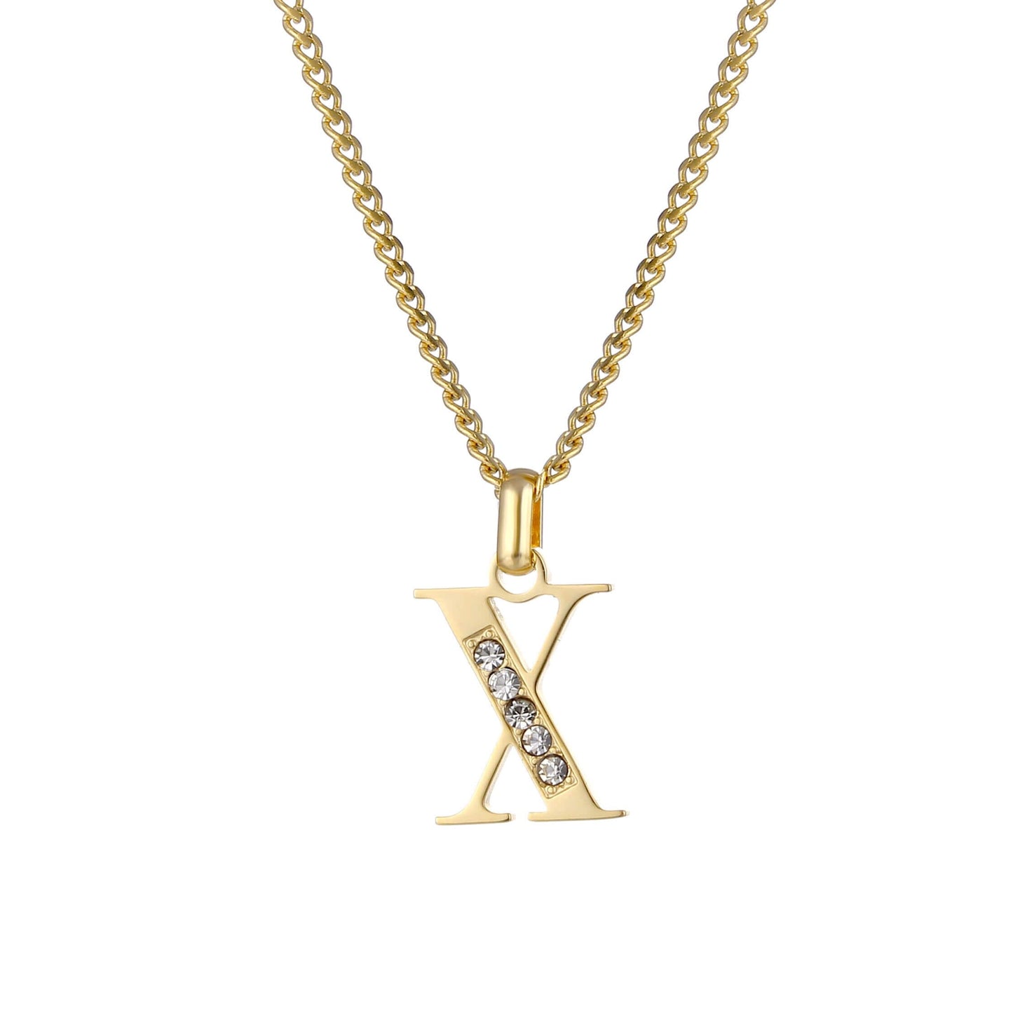LOANYA Buchstaben Kette mit Zirkoniasteinen Necklaces Loanya X 35