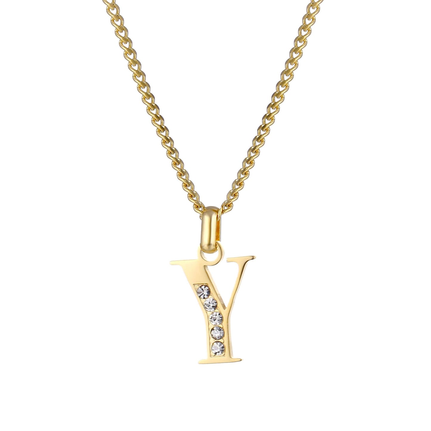 LOANYA Buchstaben Kette mit Zirkoniasteinen Necklaces Loanya Y 35