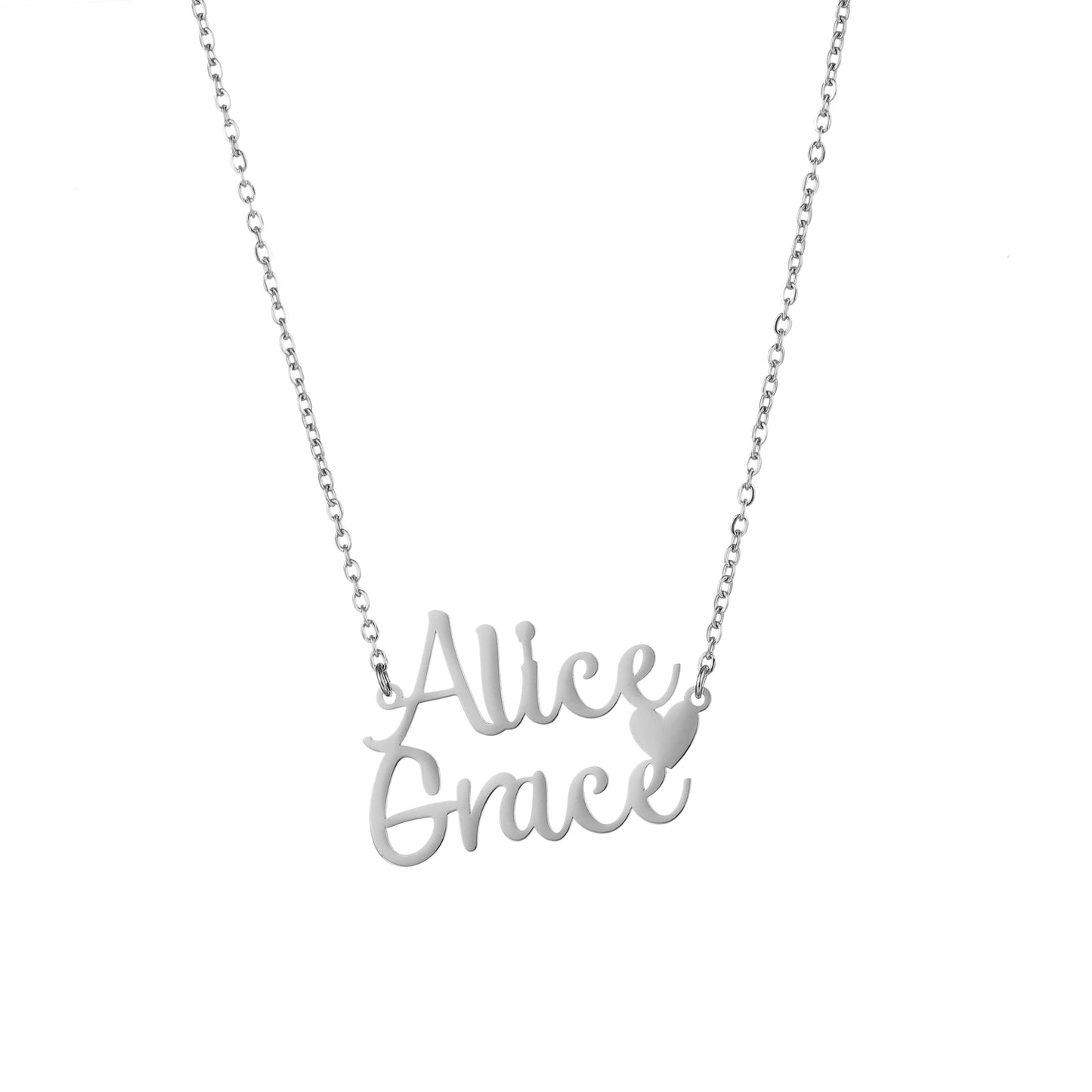 LOANYA Partner Namenskette mit Herz Necklaces Loanya Silber 40 cm