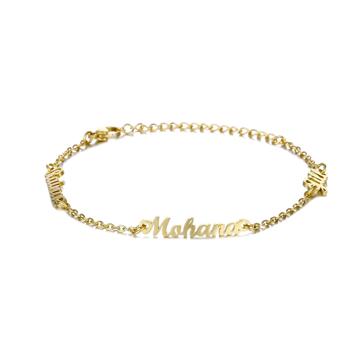 LOANYA personalisierbares Armband mit 3 Namen Bracelets Loanya Gold