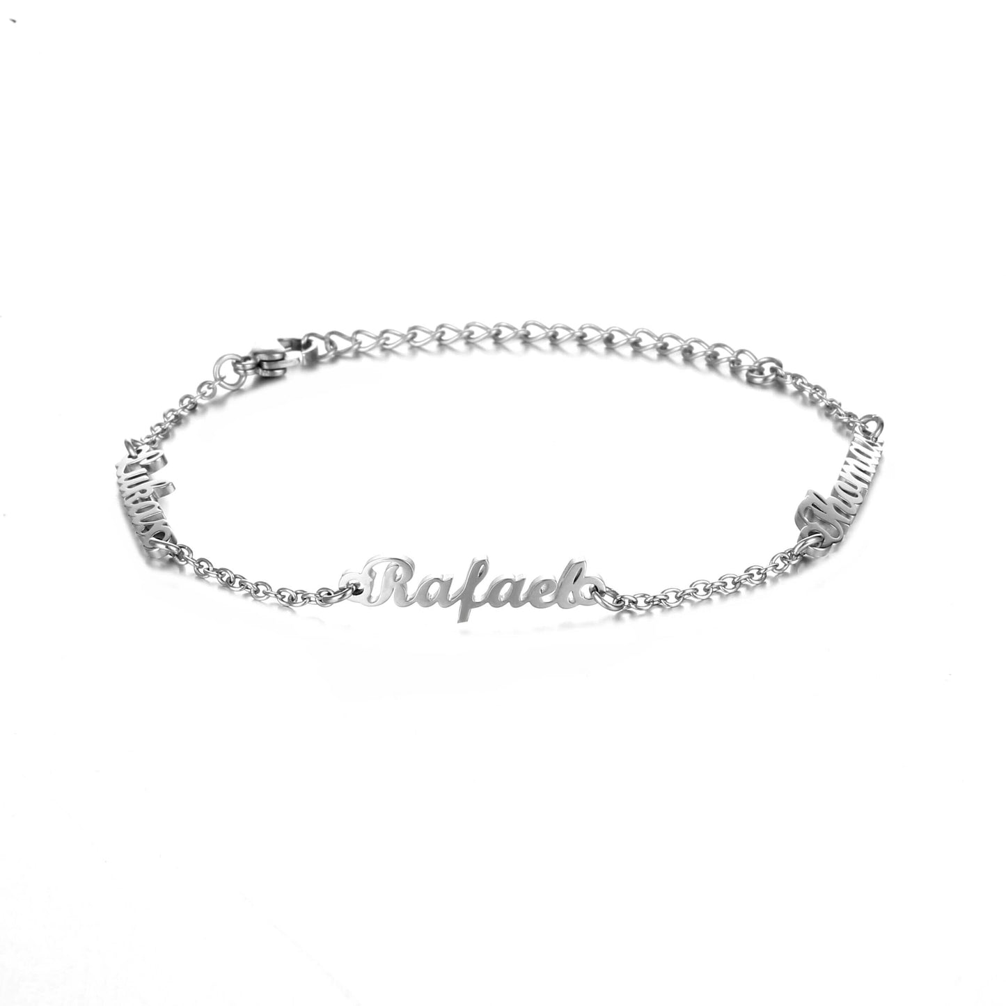 LOANYA personalisierbares Armband mit 3 Namen Bracelets Loanya Silber