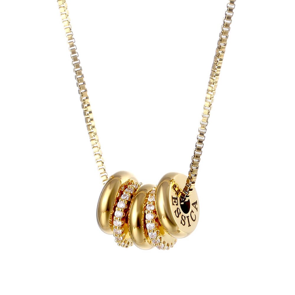LOANYA personalisierte Beadkette mit Zirkoniasteinen Loanya 40 cm