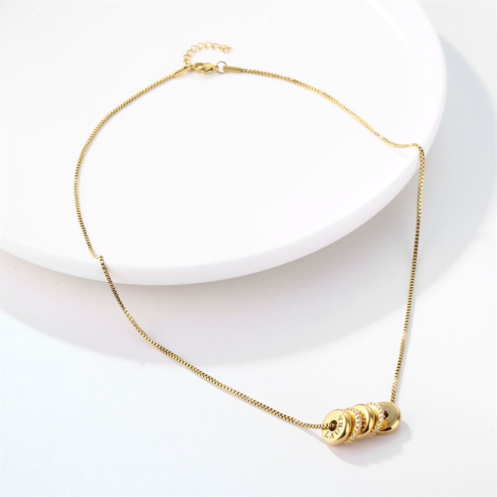 LOANYA personalisierte Beadkette mit Zirkoniasteinen Loanya 45 cm