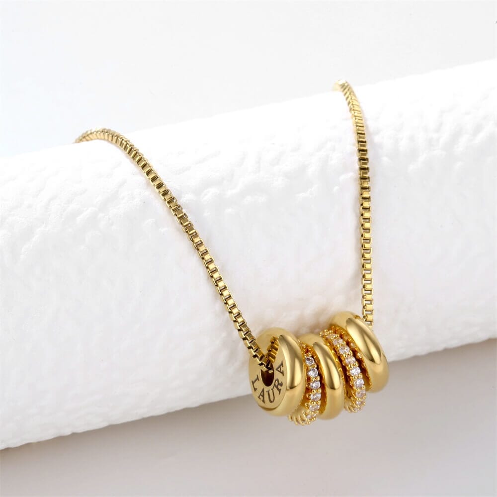 LOANYA personalisierte Beadkette mit Zirkoniasteinen Loanya 50 cm
