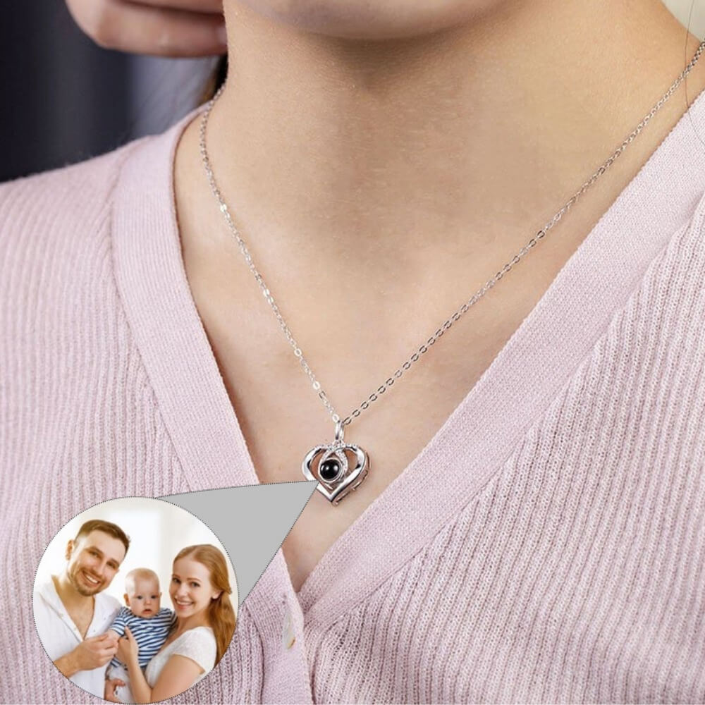 LOANYA Personalisierte Fotoprojektionshalskette mit Zirkonia Necklaces Loanya