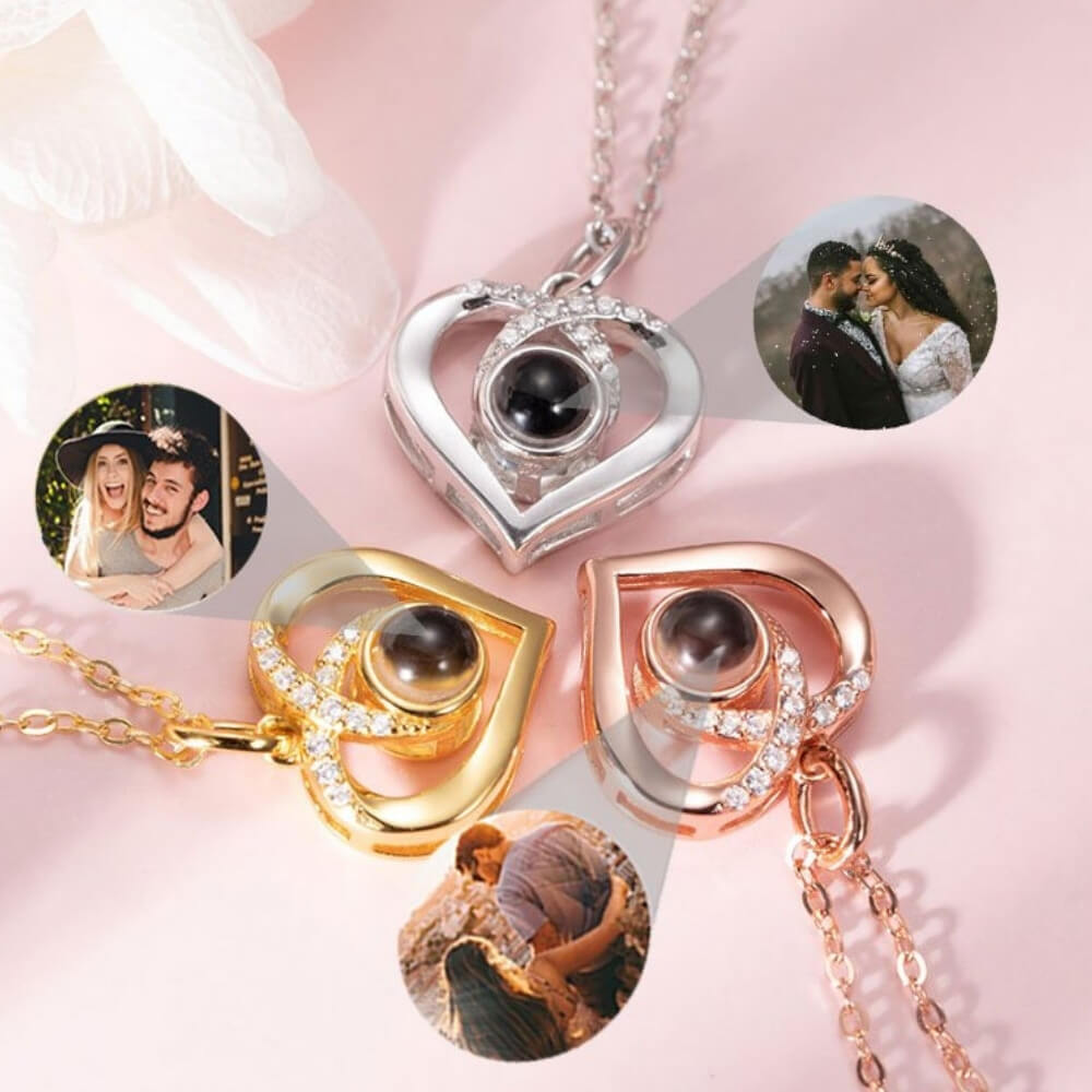 LOANYA Personalisierte Fotoprojektionshalskette mit Zirkonia Necklaces Loanya