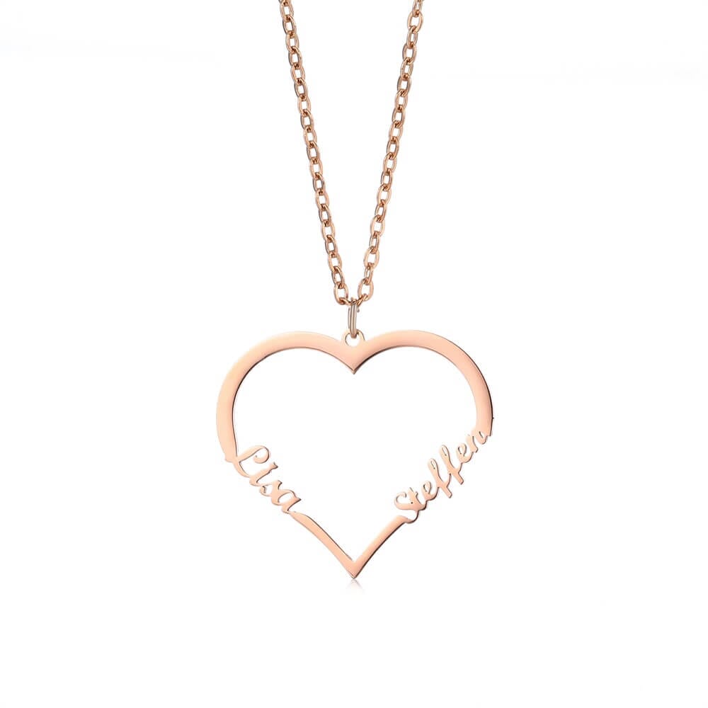 LOANYA personalisierte Herzkette Loanya Roségold 40 cm