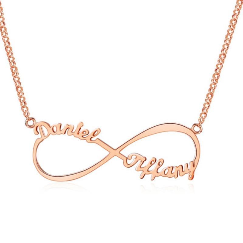 LOANYA personalisierte Kette der Unendlichkeit Loanya Roségold 40 cm