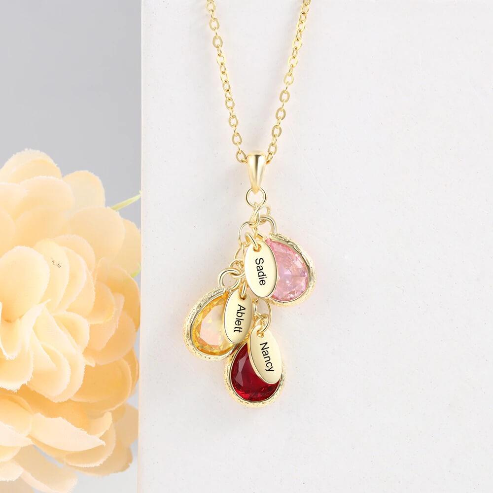 LOANYA personalisierte Kette mit Geburtssteinen Loanya