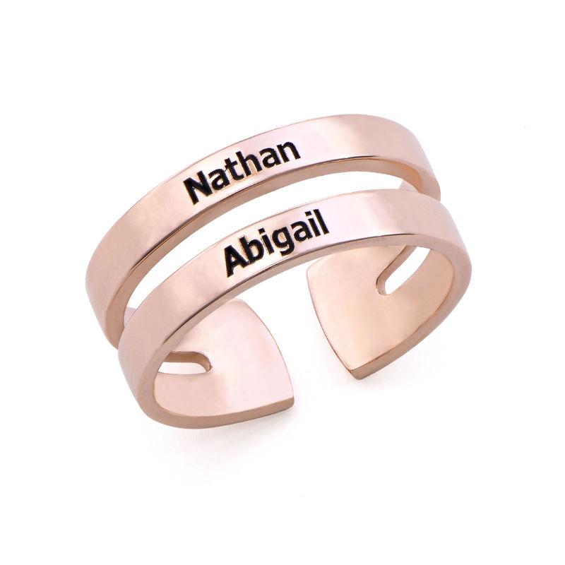 LOANYA personalisierter Ring mit 2 Namen Loanya Roségold
