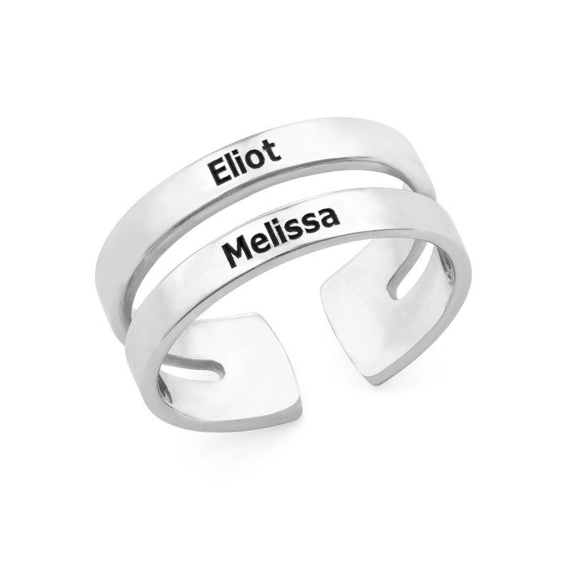 LOANYA personalisierter Ring mit 2 Namen Loanya Silber