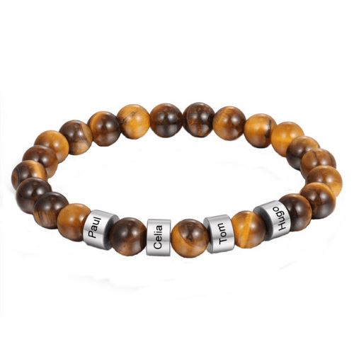 LOANYA personalisiertes Armband aus Lavagestein Loanya Braun 21 cm