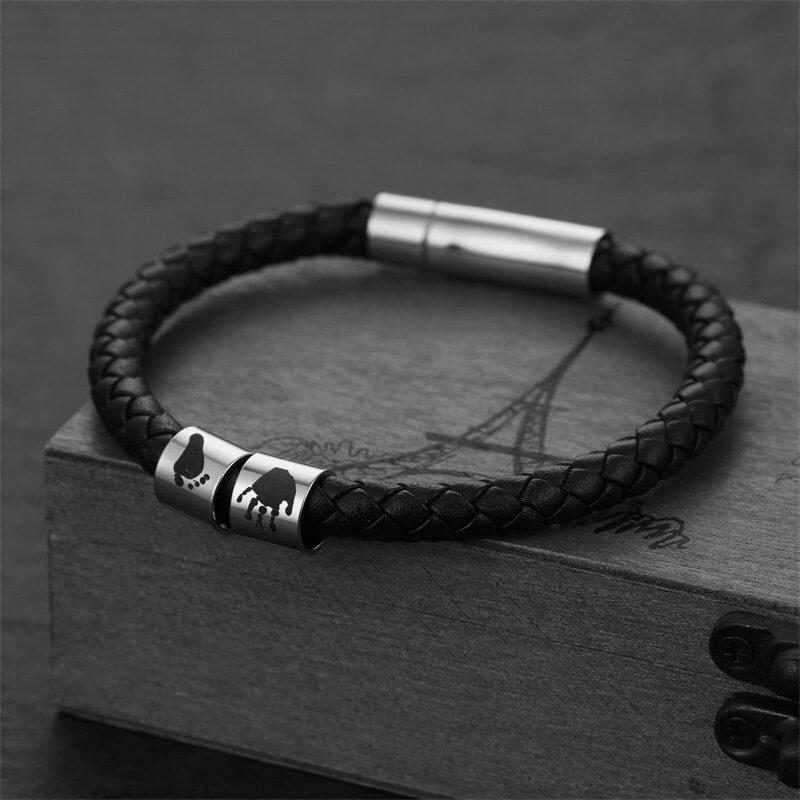 LOANYA personalisiertes Lederarmband mit Abdrücken Loanya