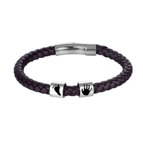 LOANYA personalisiertes Lederarmband mit Abdrücken Loanya