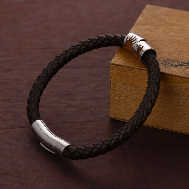 LOANYA personalisiertes Lederarmband mit Abdrücken Loanya