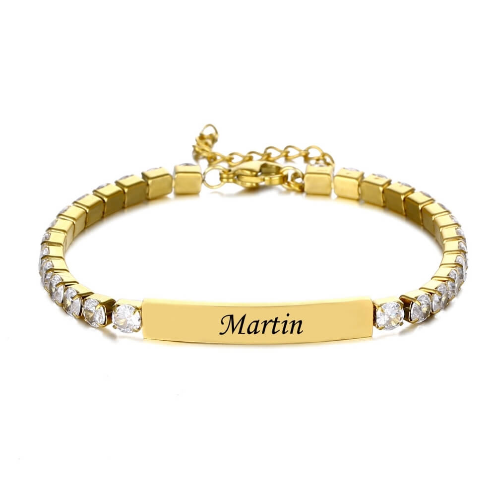 LOANYA personalisiertes Zirkonia Armband Loanya Gold
