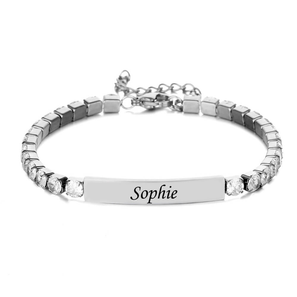 LOANYA personalisiertes Zirkonia Armband Loanya Silber