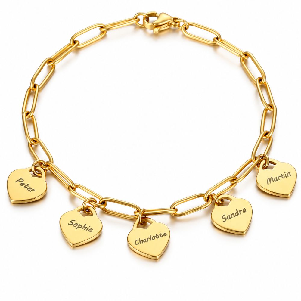 Armband mit Herzanhängern