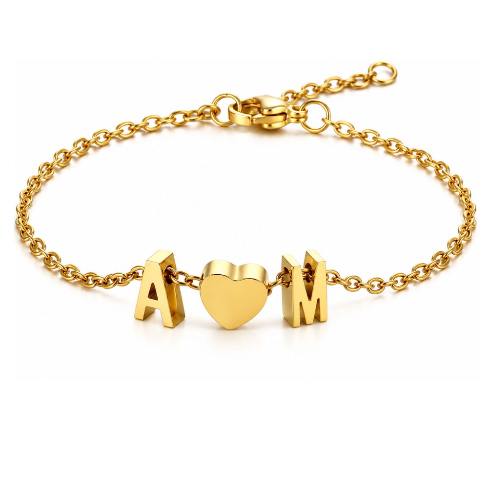 Armband mit Herz und zwei Buchstaben