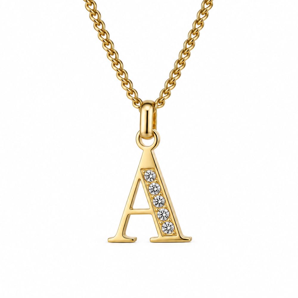 Buchstaben Kette mit Zirkoniasteinen