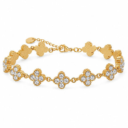 Kleeblatt Armband mit Zirkoniasteinen