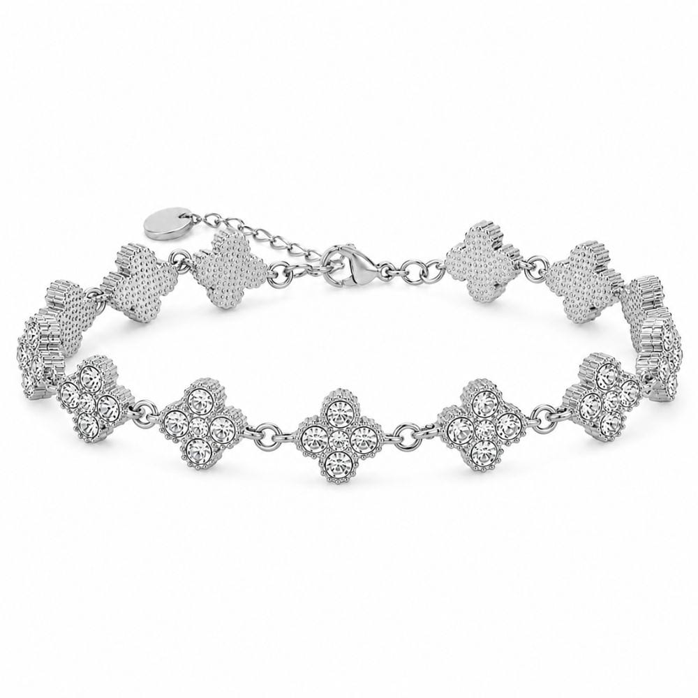 Kleeblatt Armband mit Zirkoniasteinen