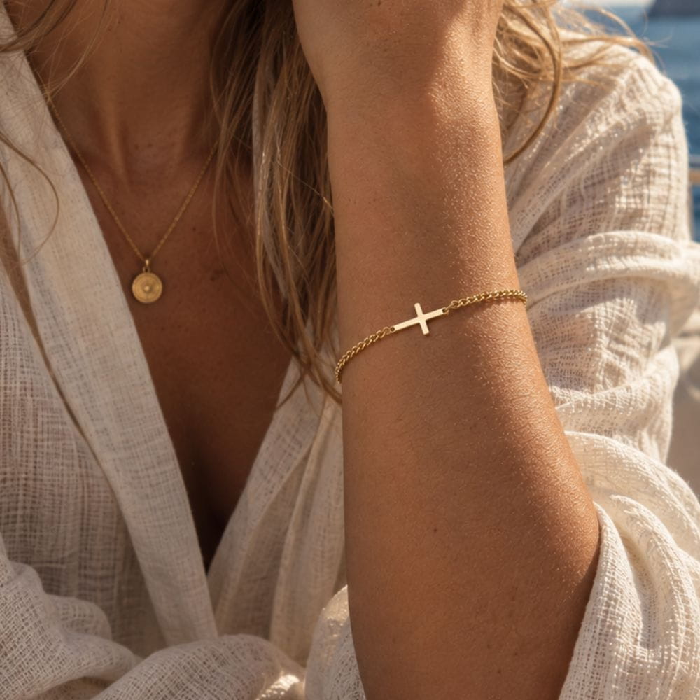 Kreuz Armband | 18K Gold