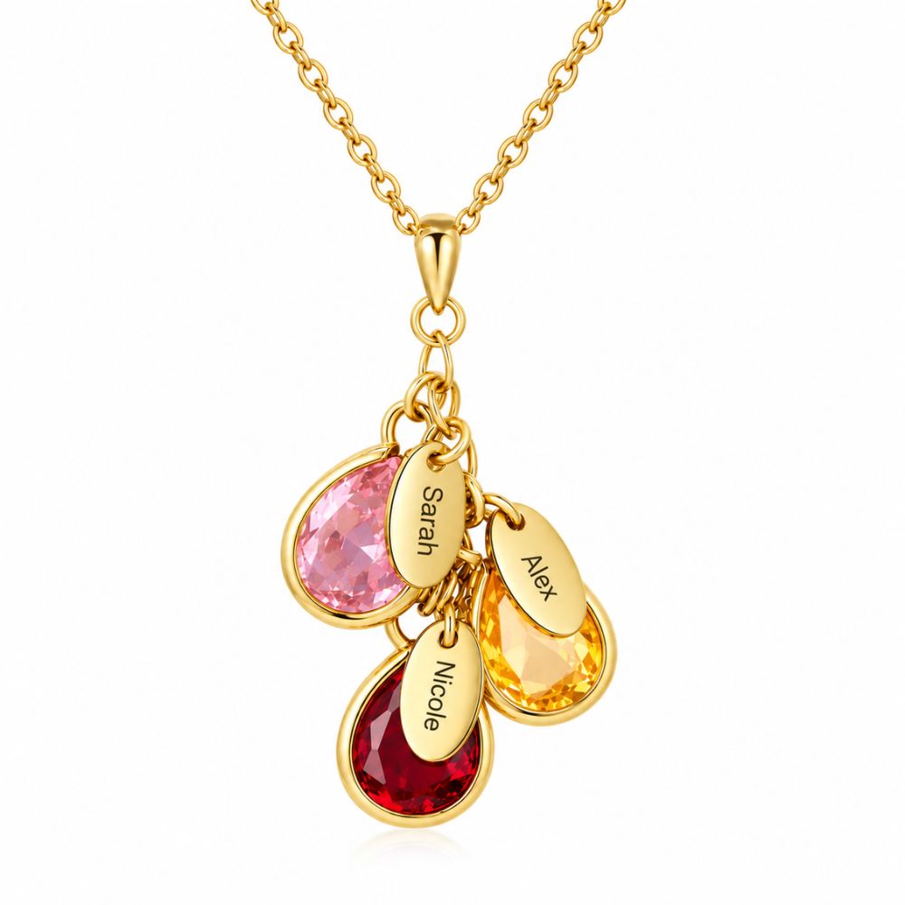 Personalisierte Kette mit Geburtssteinen