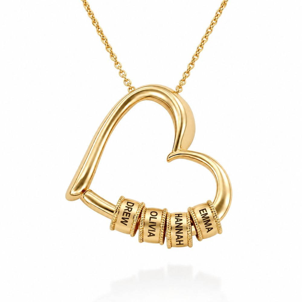 Herz Halskette mit personalisierten Beads