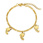Armband mit Babyfuß Anhängern Bracelet Loanya 