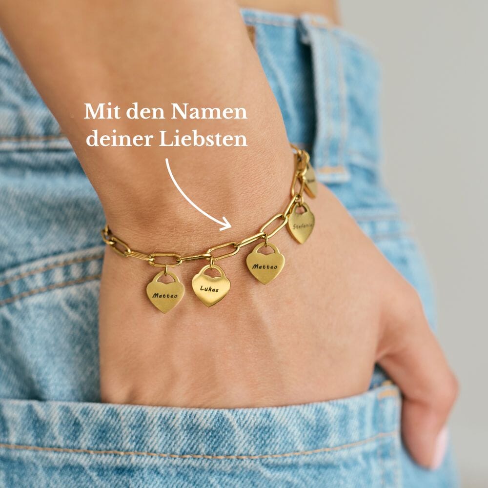 Armband mit personalisierten Herzanhängern Bracelet Loanya 