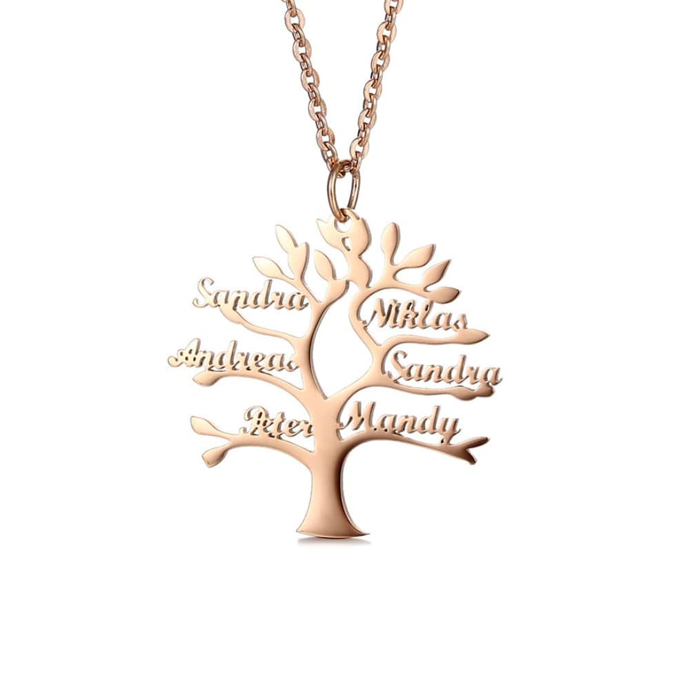 Baum des Lebens Halskette Necklaces Loanya Roségold 40 cm 