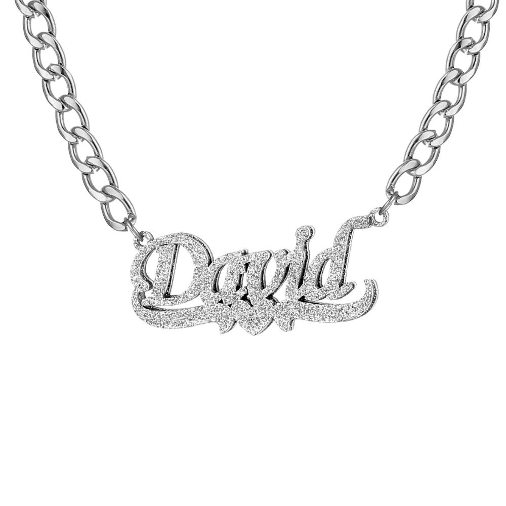 Diamond Drip Namenskette Necklaces Loanya Silber 40 - 45 cm 