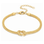 Ewigkeitsknoten Armband Bracelet Loanya Gold One Size (17 cm + 5 cm Verlängerung) 